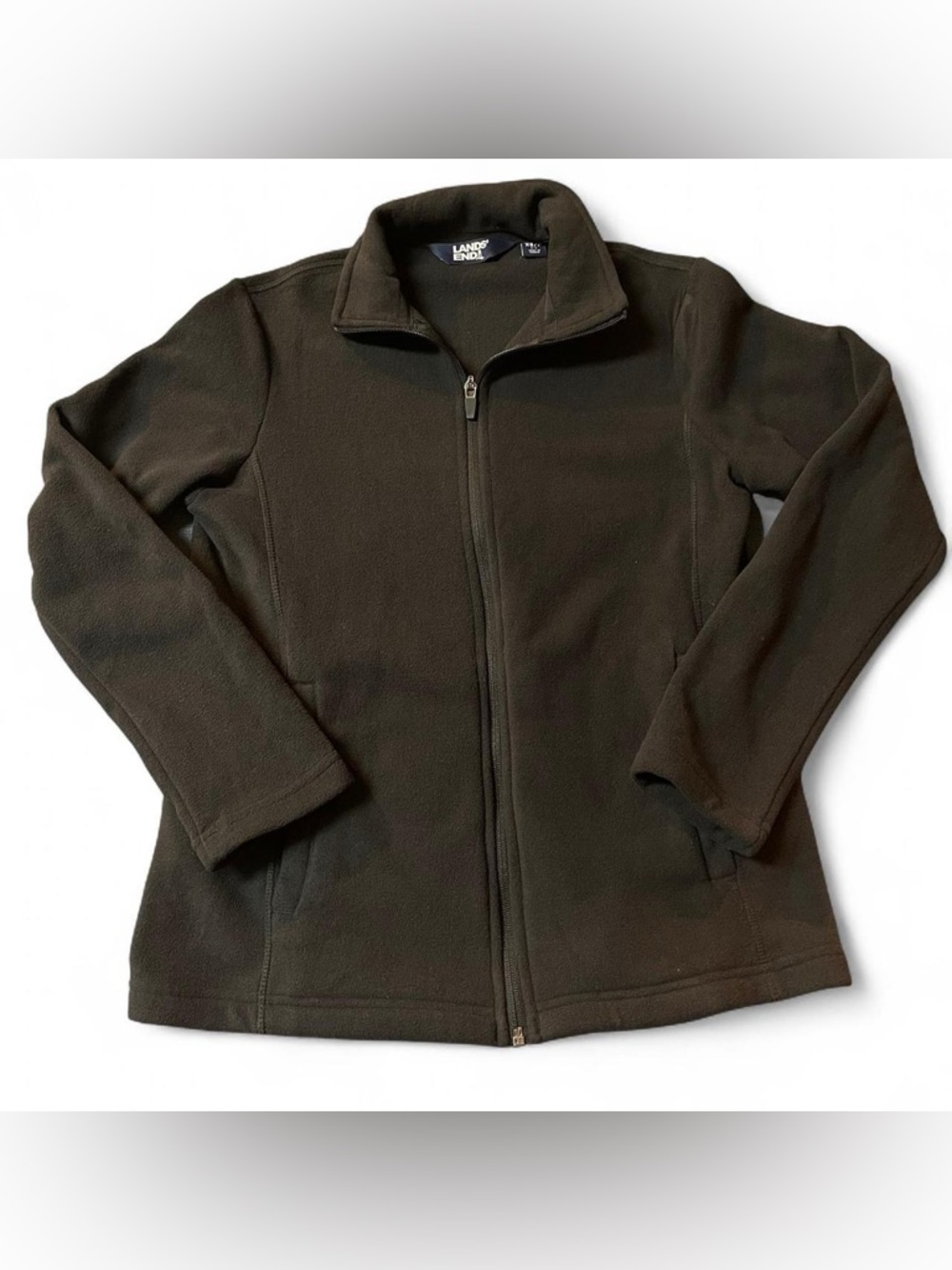 Women’s Lands’ End Full Zip Fleece Jacket Black XS